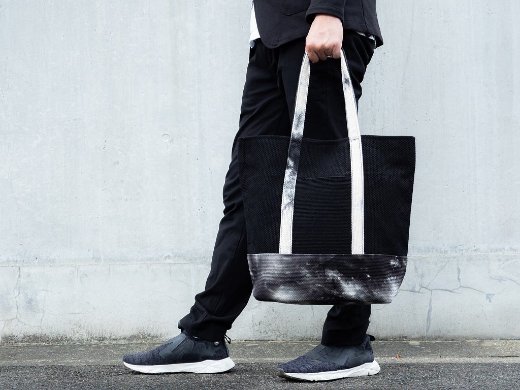 黒紋付染め×三河木綿刺し子織トートバック 黒紋 | 中村商店