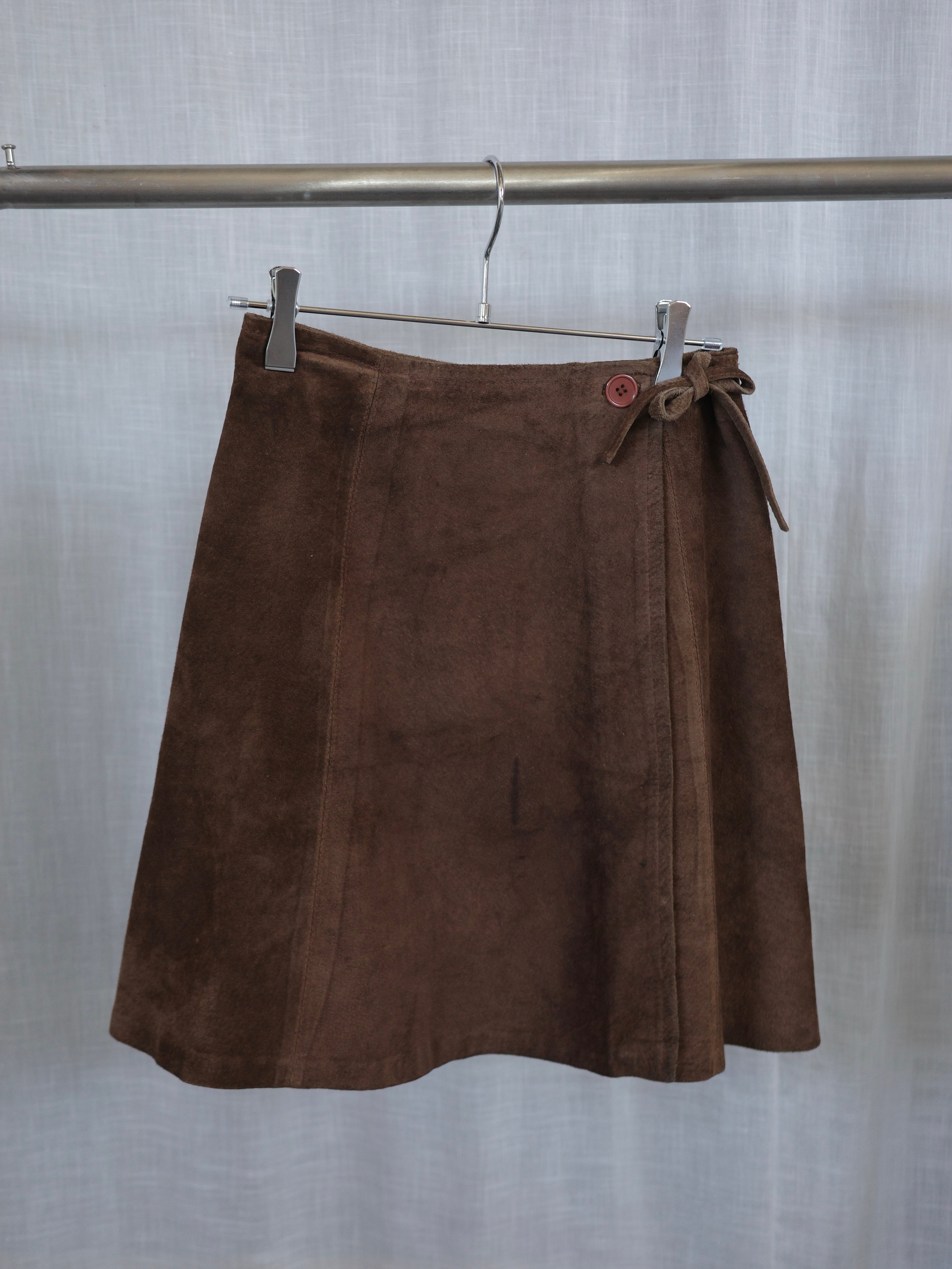 vintage＞suede wrap skirt | CherLife