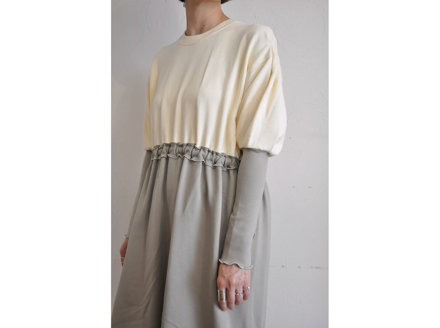 RehersalL】puff sleeve sweat onepiece /【リハーズオール 