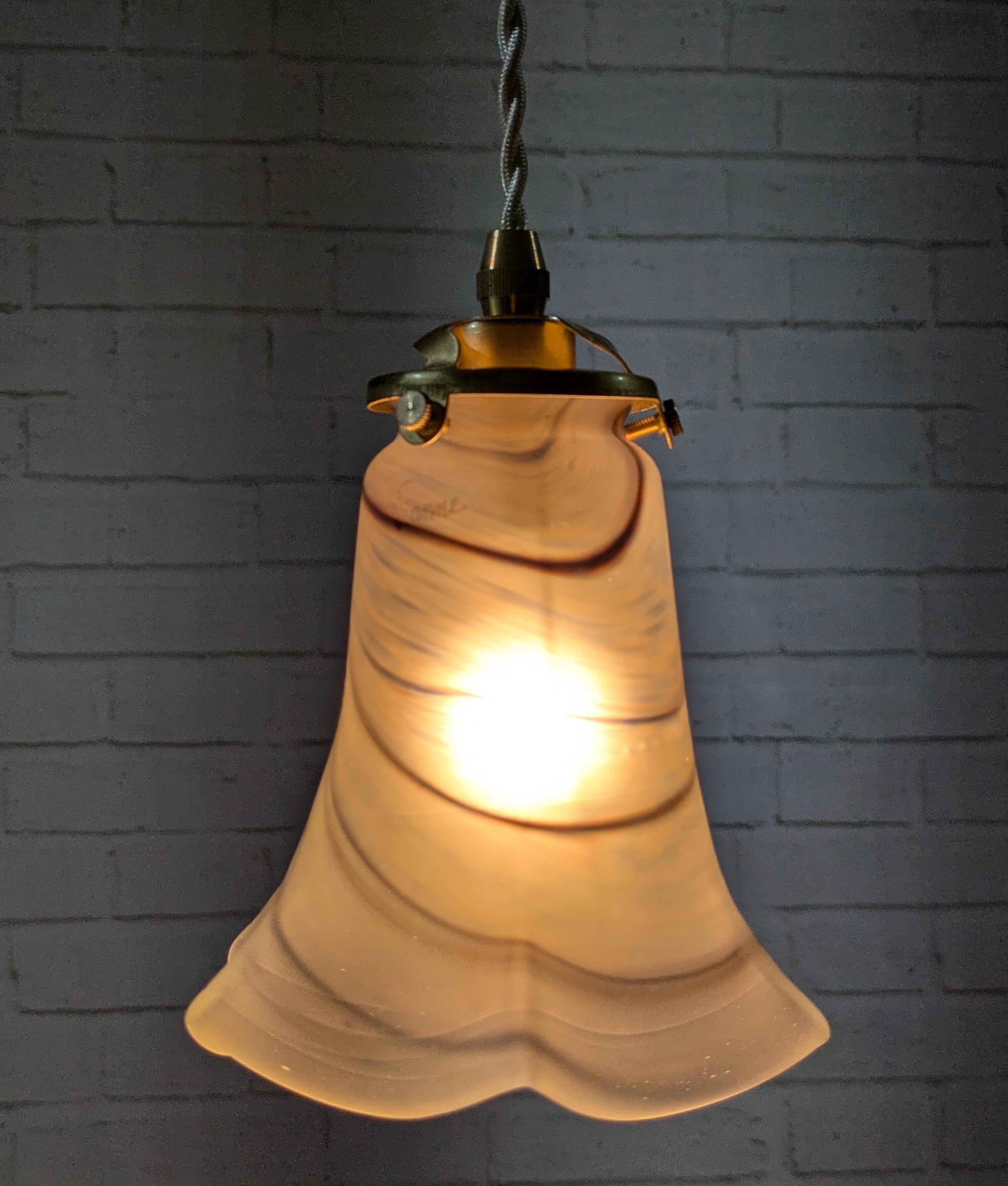 Vianne フランス ヴィンテージ ランプシェード [ルフレ]モアレ