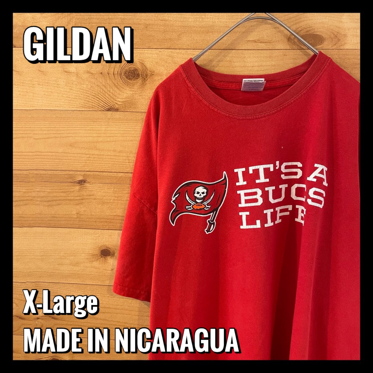 【GILDAN】NFL タンパベイバッカニアーズ フットボール ロゴ プリント Tシャツ ロゴ XL ビッグサイズ us古着 アメリカ古着