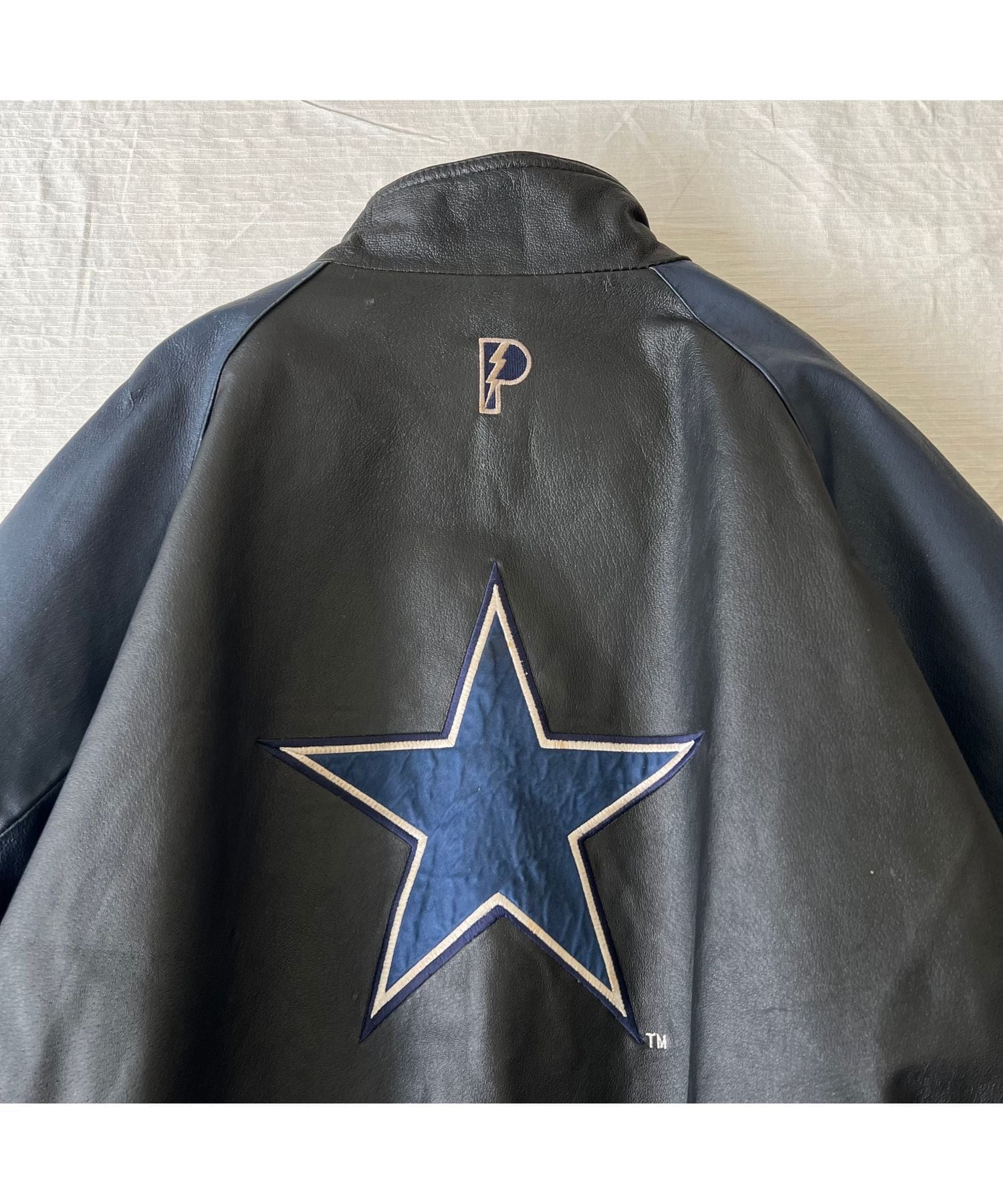 NFL ダラスカウボーイズ レザージャケット メンズXL ブラック アメフト