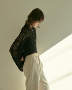 DU240523 mesh knit cardigan shirt【残り僅か】