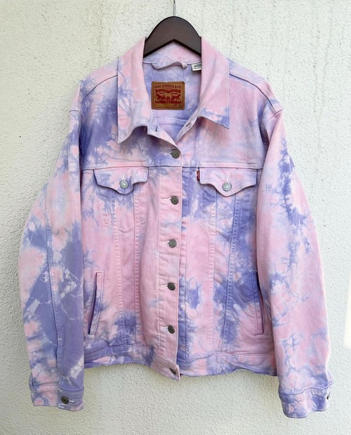 Levi's "pustel pink& pustel purple colour"  先染めtye-die denim jacket 【XL】