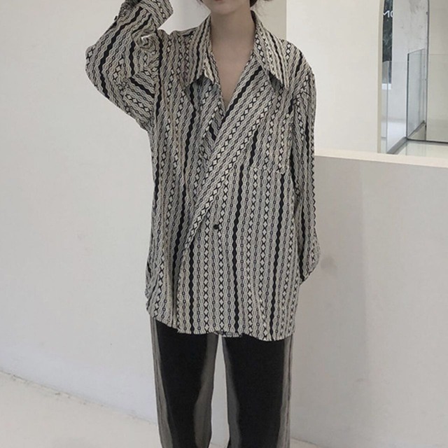 Quicksand stripe woven shirt C0608