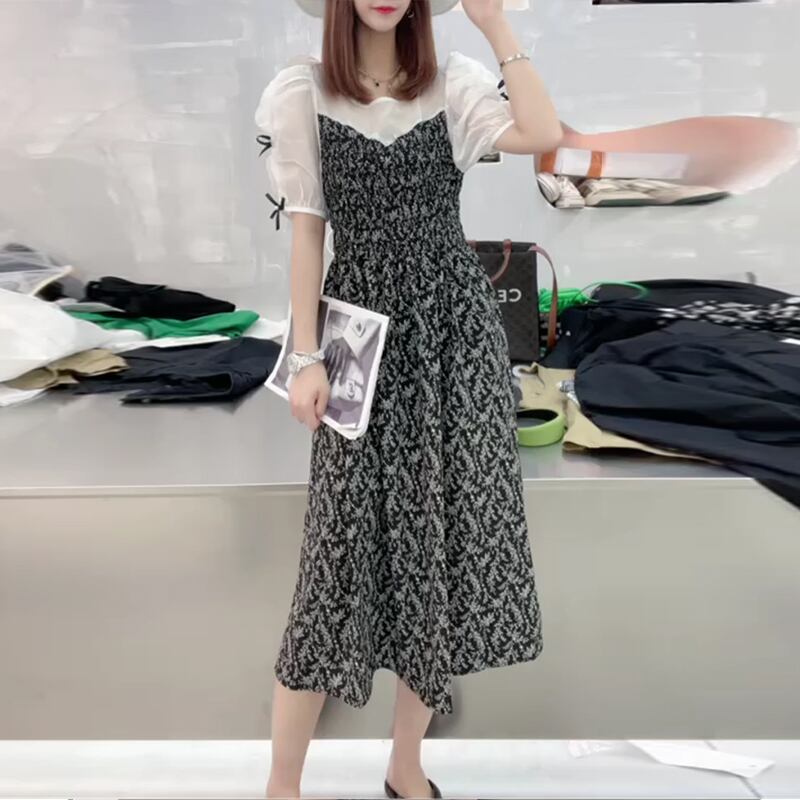 サマードレス 薄手 大きめサイズ 夏物 ミックスインファッション56786771526