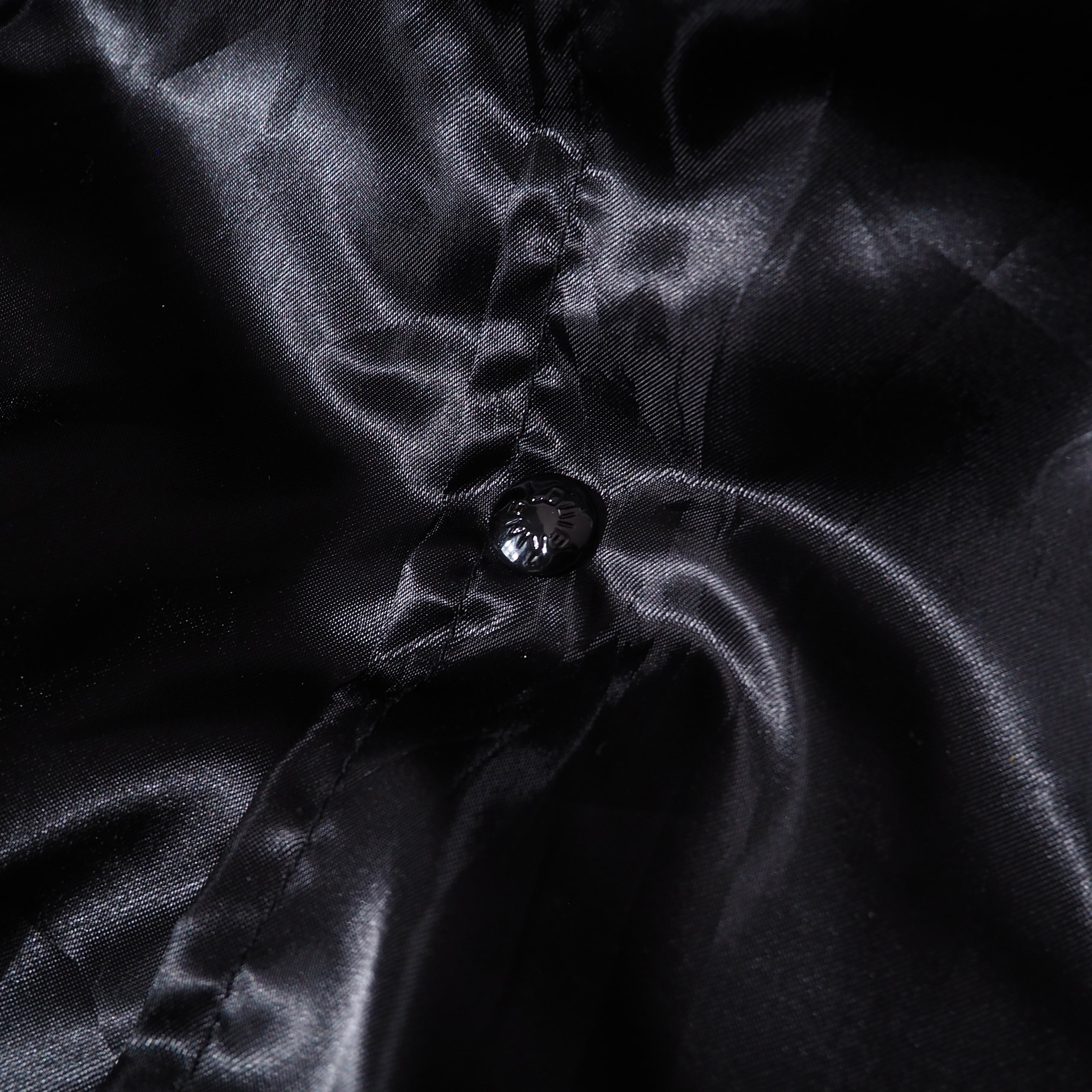 1970 - 80s " King Louie " Black satin vintage loose Stadium jacket (made in USA)