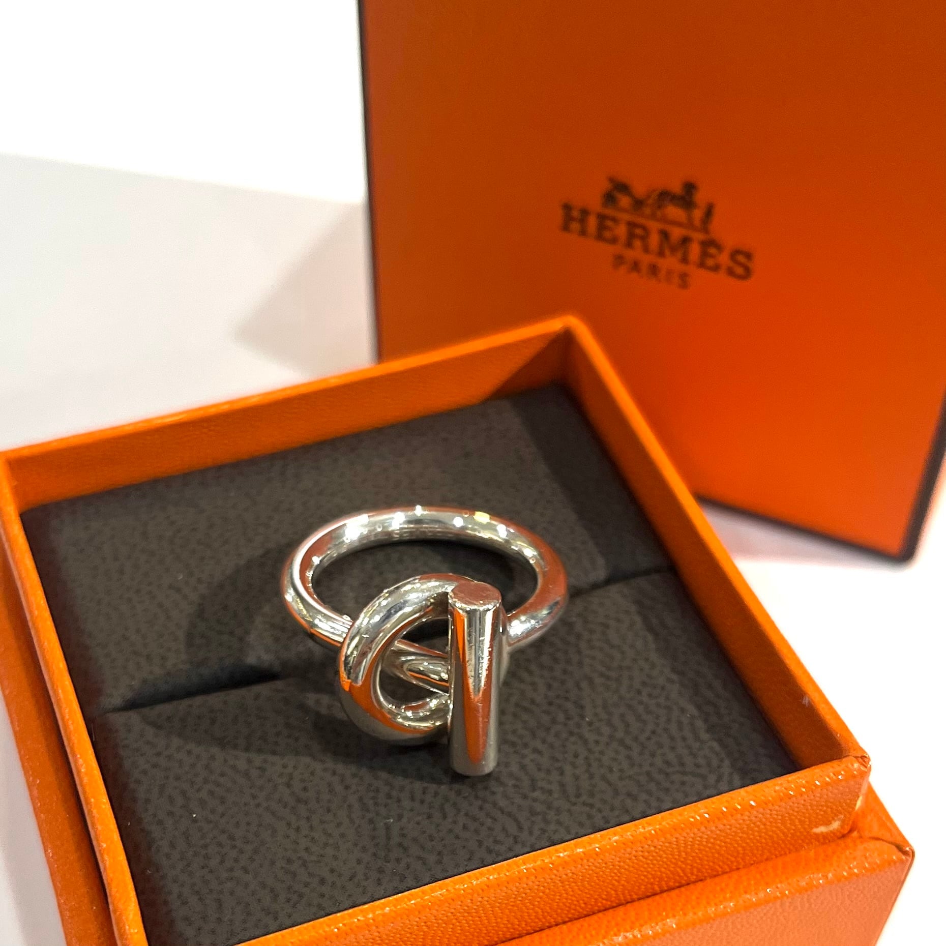 Y*T様 美品 希少品 HERMES エルメス ヴィンテージ イタリーク 50号 希少サイズ【HERMES】【17号57】2484 エルメスEchappeeスターリング