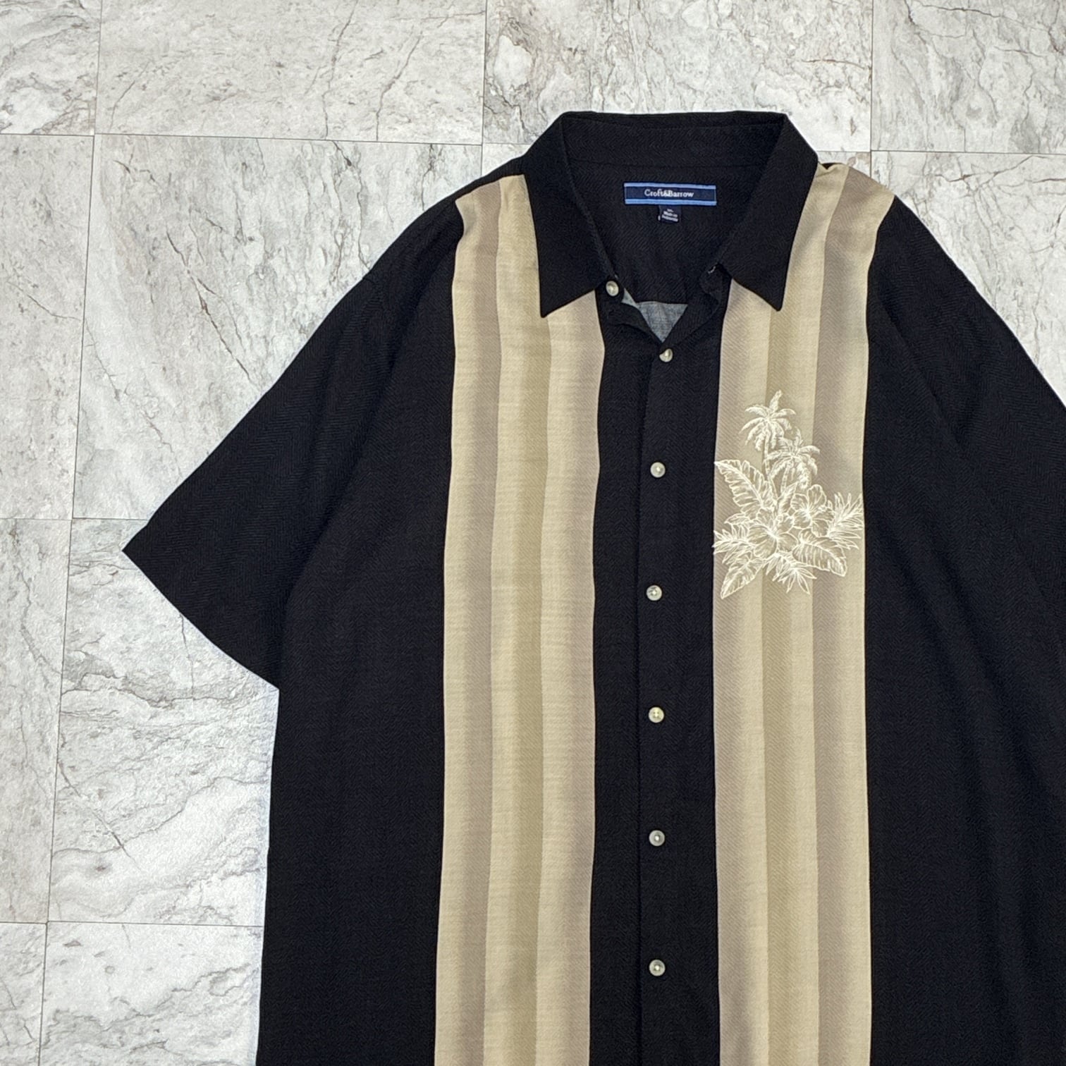 Karl Helmut カールヘルム キューピー柄 半袖 オープンカラーシャツ