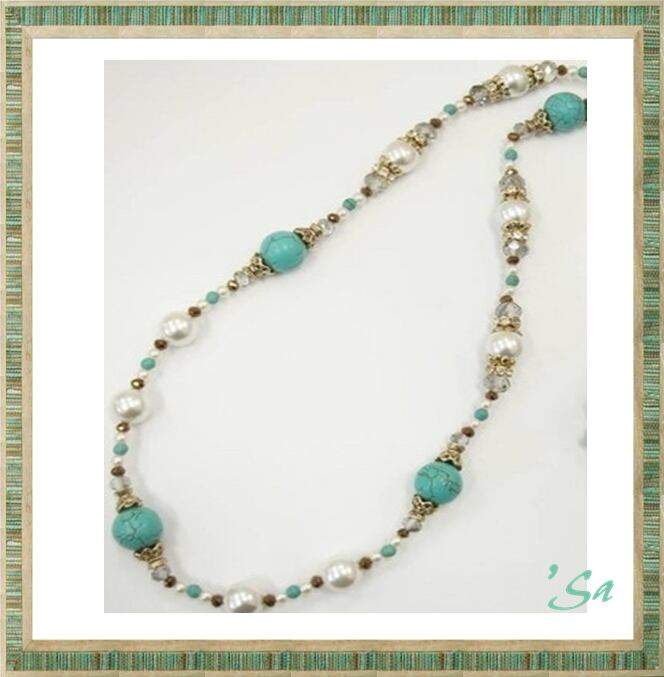 Saori accessory ターコイズカラーマチネロングネックレス(NQ06)