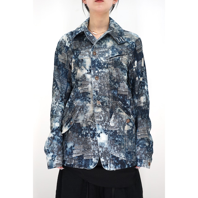 [D.HYGEN] (ディーハイゲン) ST104-0423S Splash Bleached Patchwork Jacquard Stretch Cotton Jacket