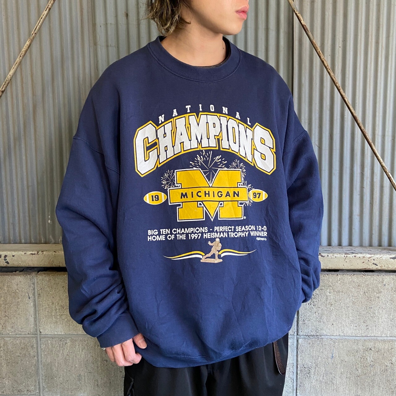 ビッグサイズ 90年代 USA製 Michigan wolverines カレッジチームロゴ 