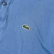 90s 00s LACOSTE ラコステ ワンポイント 鹿子 半袖 ポロシャツ 4/くすみブルー系 メンズ オールド