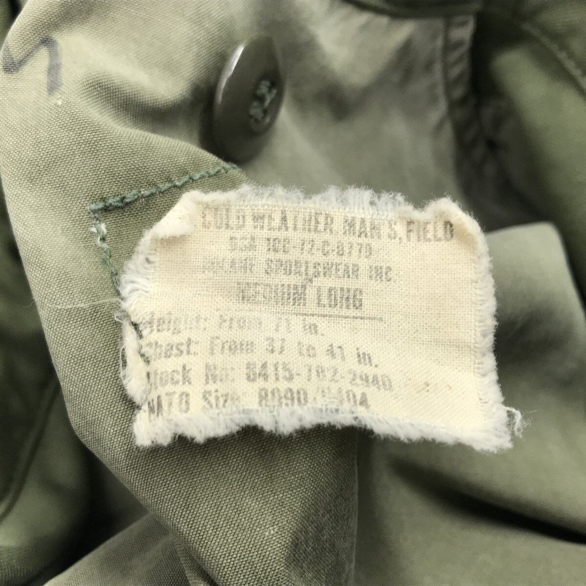 U.S.ARMY 72年 M-65 3rd COLD WEATHER, FIELD M65 フィールド
