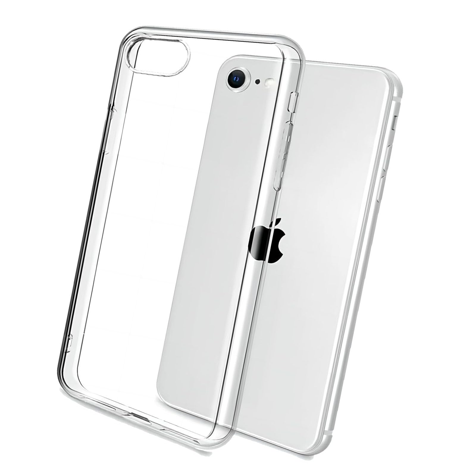 iPhone SE3/SE2/8/7 用の クリア TPU 耐衝撃 ケース - 高い透明度 黄変しにくい 指紋防止 衝撃 吸収 擦り傷防止 耐衝撃 撥水撥油 衝撃吸収 取付簡単 スマートフォンケース