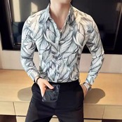 leaf pattern shirt tops 00199