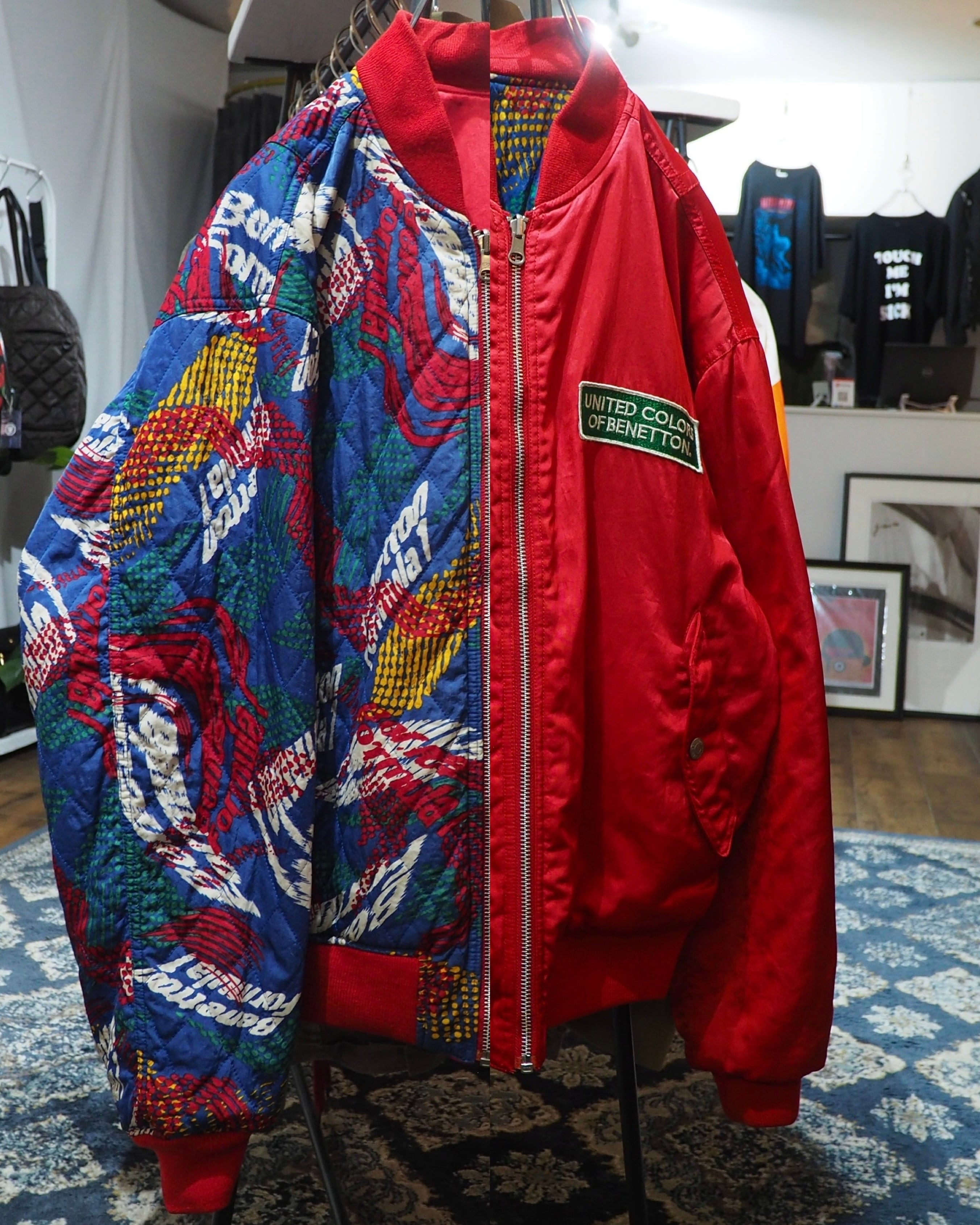 1990s ” UNITED COLORS OF BENETTON ” 2way Reversible Vintage Loose MA_1 Flight Jacket