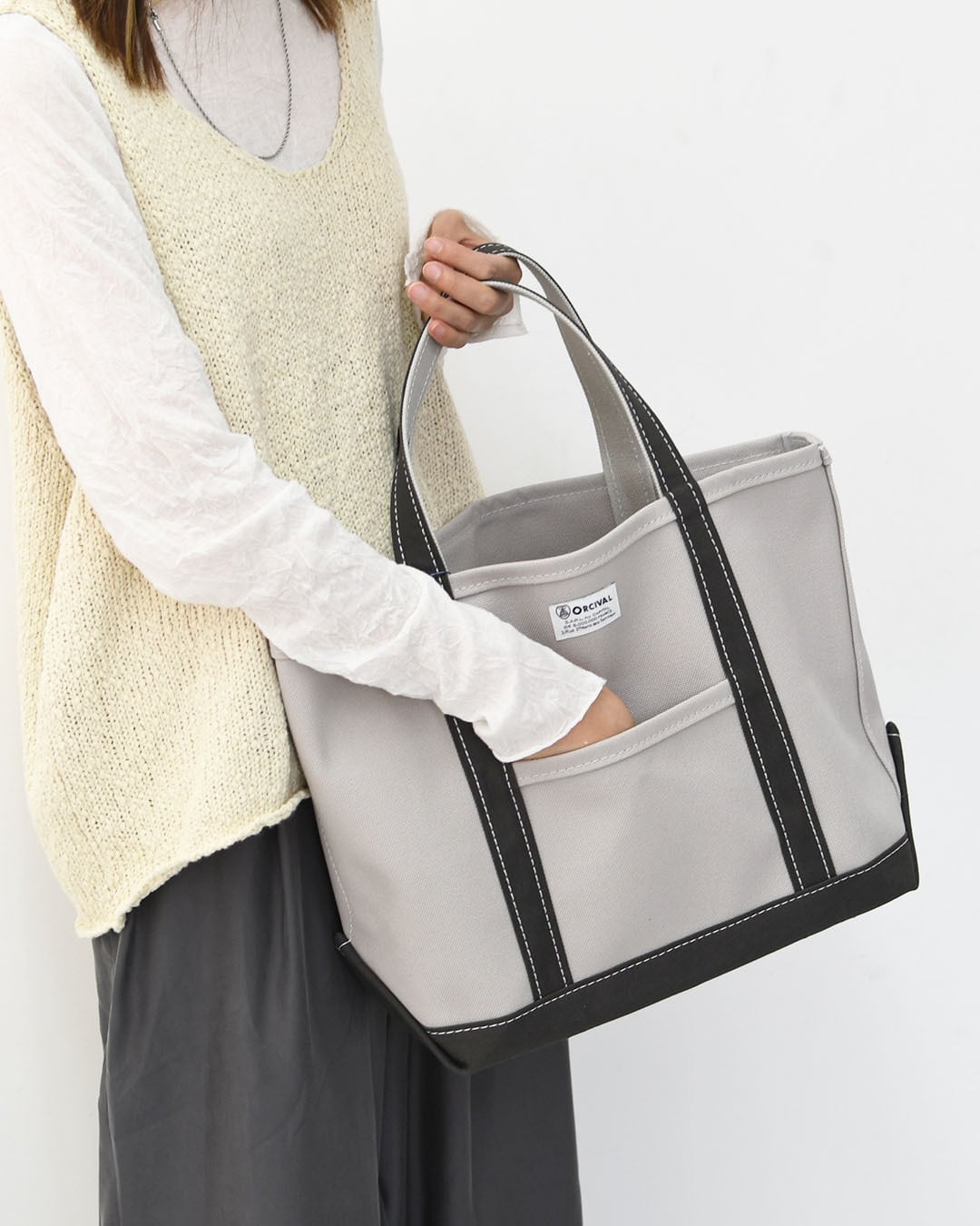 バッグ オーシバル トート グレー ORCIVAL キャンバストートバッグ 小