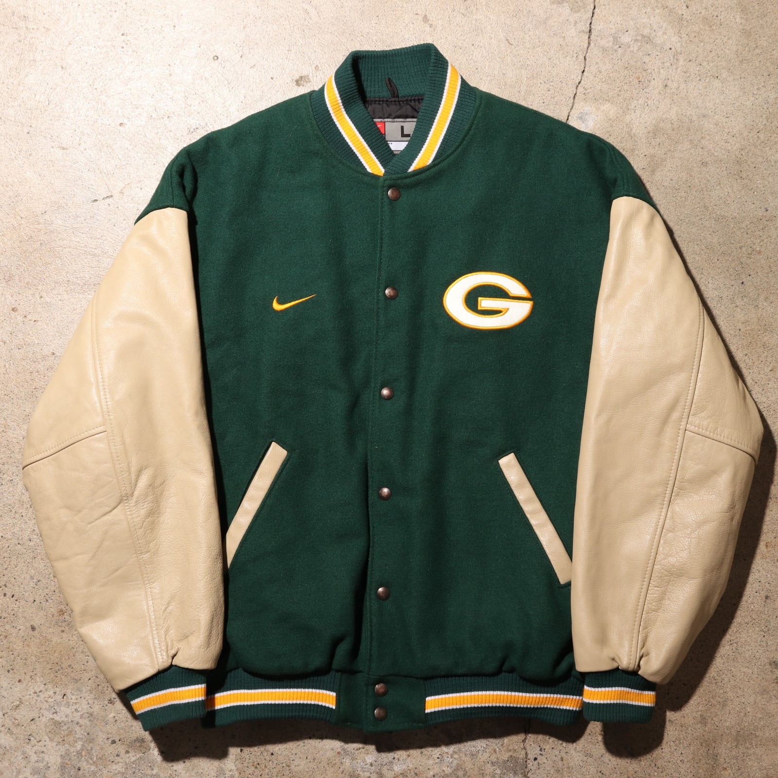 XL NIKE Green Bay Packers 90s 本革 カウレザースタジャン ナイキ 