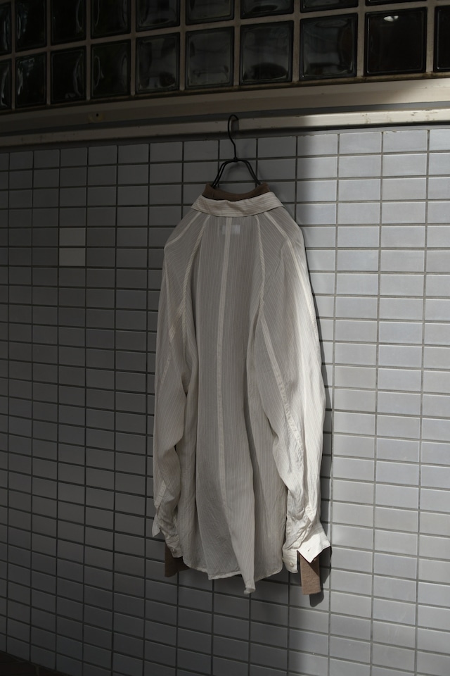 ensou. / Big Raglan-sleeve Shirt (White Stripe)