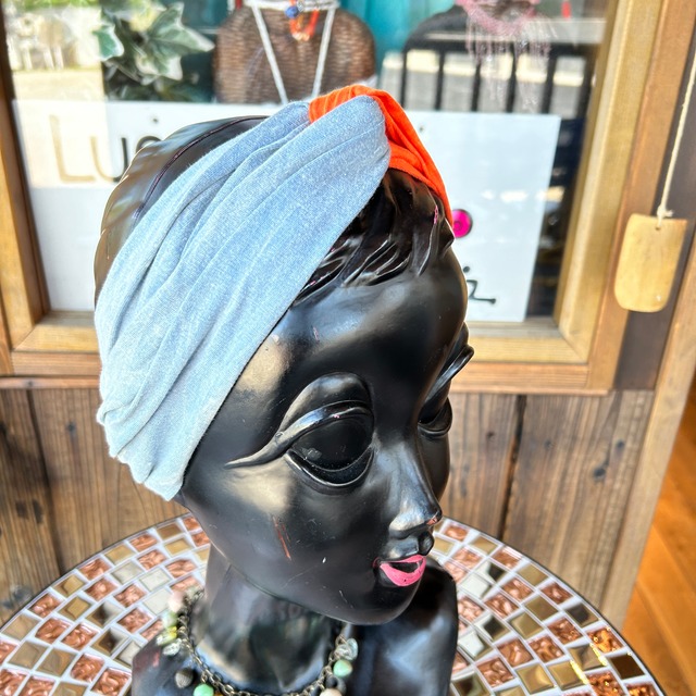 バイカラーコットンターバン