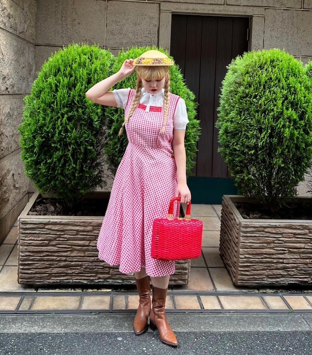 40s Red Gingham check Sun dress