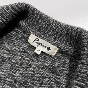 PAPAS PLUS パパス プラス メランジ ウールニット カーディガン ジャケット サイズ M /グレー/メンズ/日本製