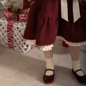 冬リボンデザインラシャワンピース