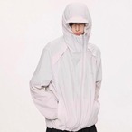 Drop Shoulder Zip-Up Hooded Parker ◇3color H0603