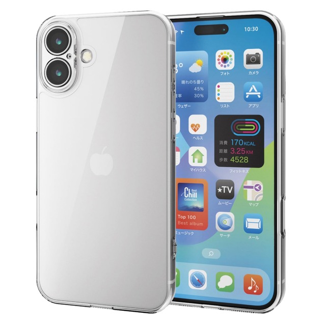 エレコム iPhone 16 Plus ケース クリア 耐衝撃 衝撃吸収 背面硬度5H 極限設計 ハイブリッド ポリカーボネート ストラップホール付き 4つ角エアークッション クリア PM-A24BHVCKKCR