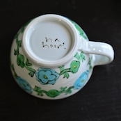 mn8 村田菜穂美作 丸形マグ「水色花唐草」/ 2104130000379