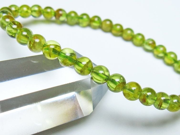 ペリドット ブレスレット 5mm メール便可 一点物 111-50655 | 天然石