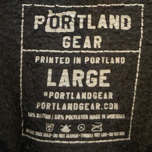 【PORTLAND GEAR】ハーフジップ スウェット ワンポイントロゴ プリント L US古着