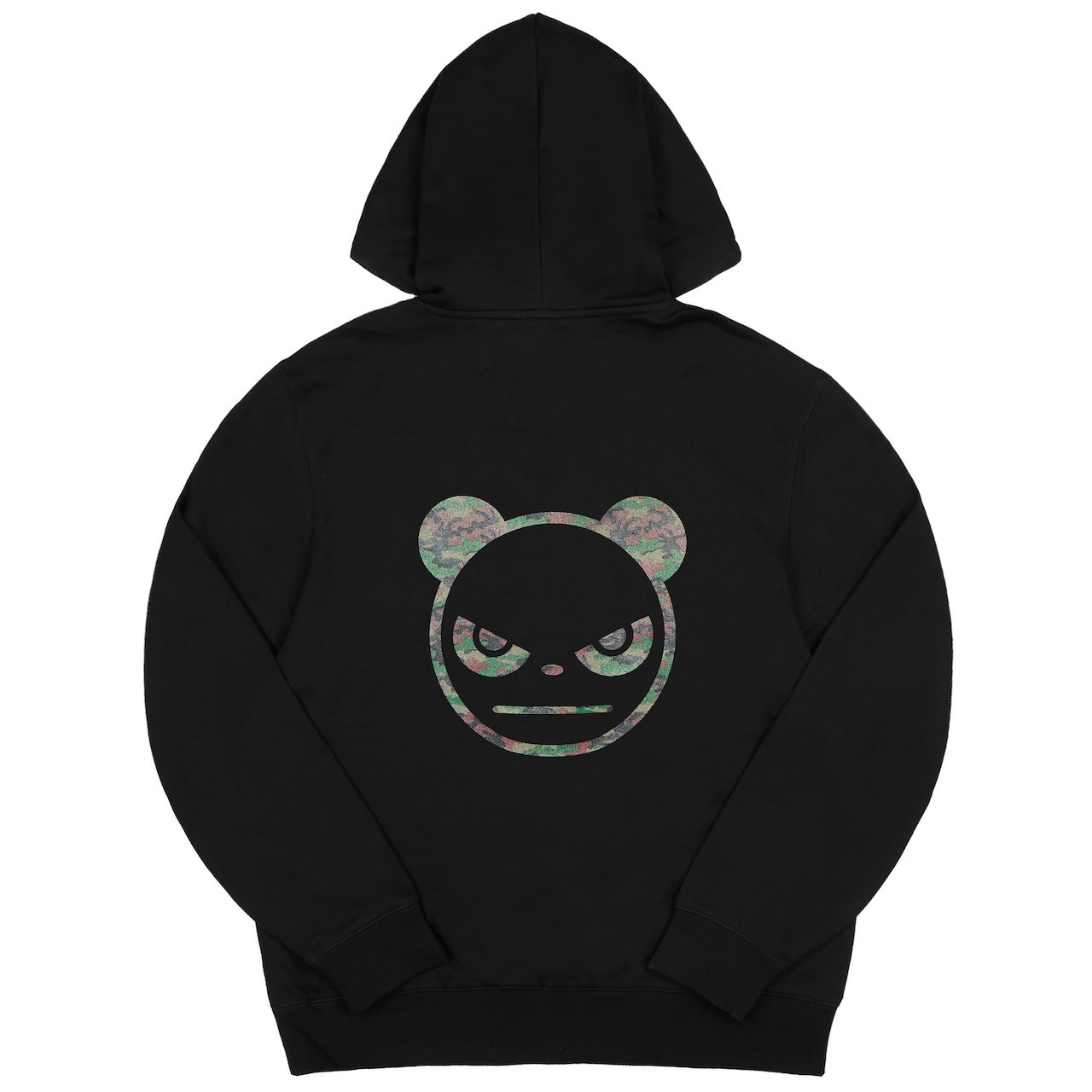 【HIPANDA ハイパンダ】メンズ フーディー スウェット MEN'S CAMOUFLAGE LAME BACK PRINT HOODIE SWEAT SHIRT / WHITE・BLACK