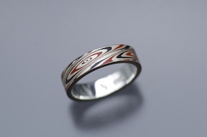 木目金リング  銀✕銅✕赤銅  Mokumegane ring  silver,copper,shakudo