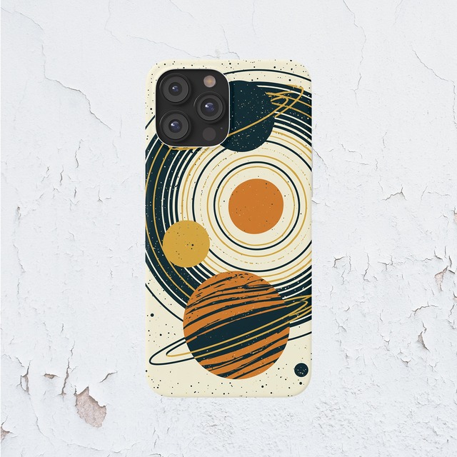 受注生産 iPhoneケース 大きな惑星と円軌道の星図｜天体図 STAR066C