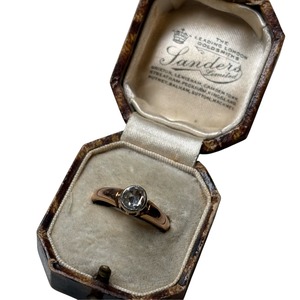 antique c1900 French 18ct gold rose-cut diamond ring