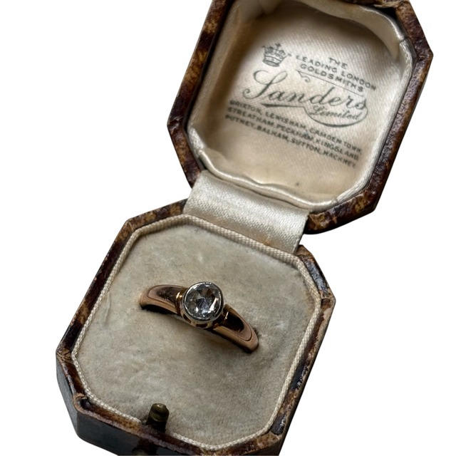 antique c1900 French 18ct gold rose-cut diamond ring