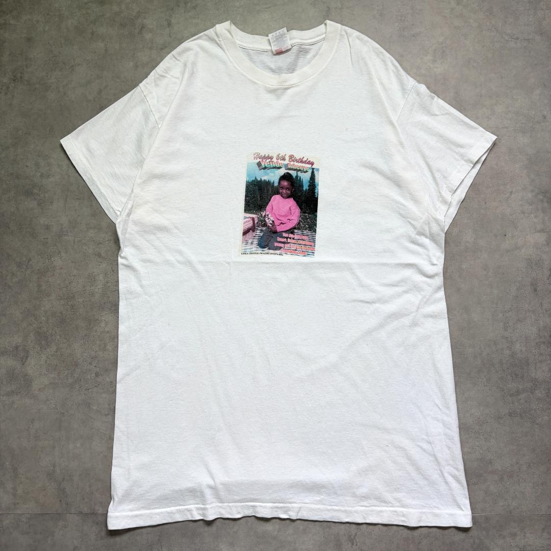 ヘインズ Tシャツ バースデーT 古着 90s シングル L 白 21944