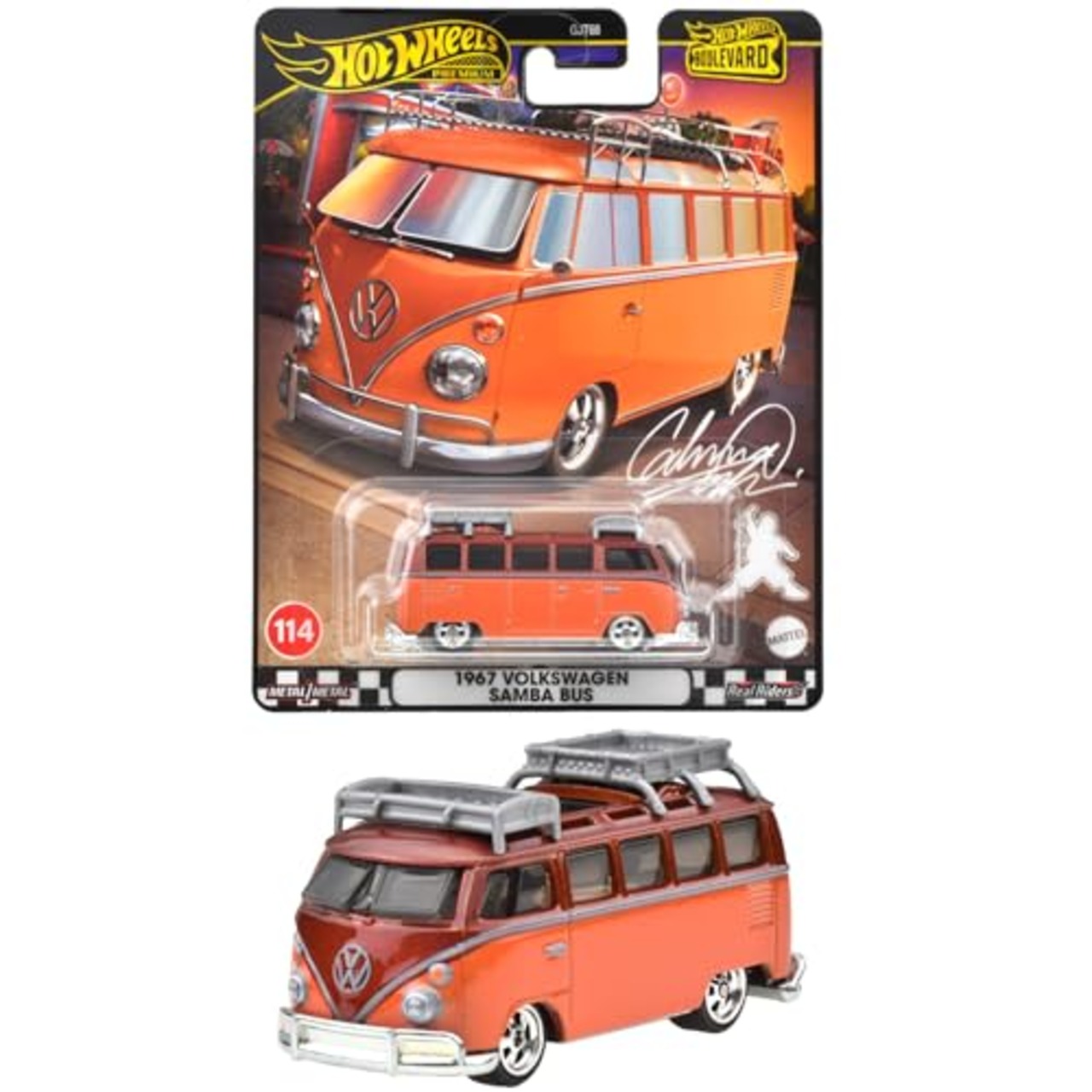 ホットウィール(Hot Wheels) ブールバード '67 フォルクスワーゲン サンババス 乗り物おもちゃ ミニカー 3歳から オレンジ HRT62
