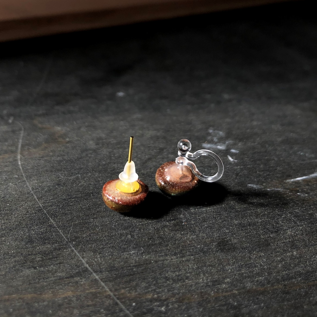 【信楽焼】凛蒼玉 ピアス(イヤリング) 蒼玉シリーズ 陶器 伝統工芸