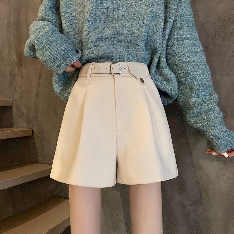 ショーツ スプリングハイウェストウェストカジュアルパンツ ワイドレッグ 春物 ブルマー ワイドパンツ 萌量不足13405305296