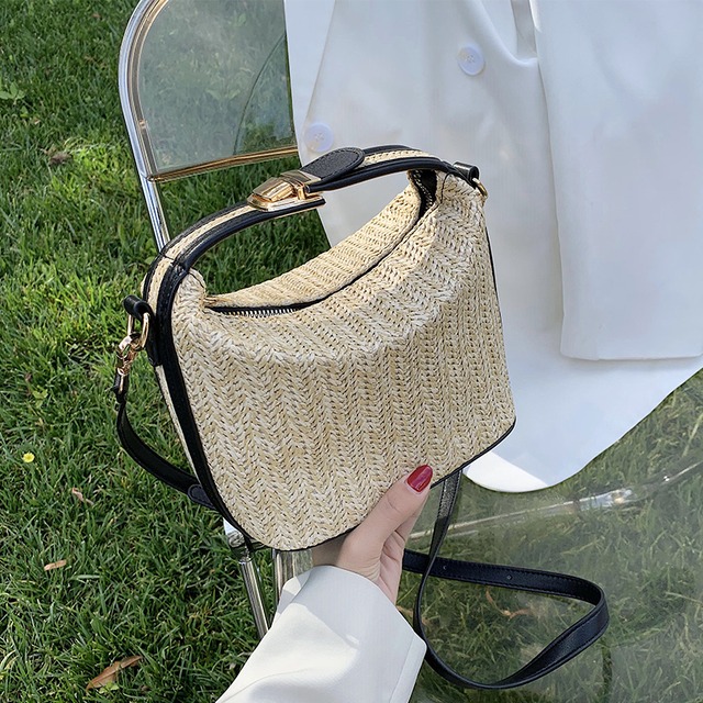 女性の小さなバッグ2020夏の新しいトレンディな野生のショルダーメッセンジャーバッグインネット赤ファッションストローバッグ Tiancai_Wing_Bag3267749