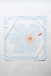 Soft blue Unikko square cotton scarf