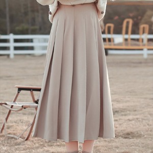 【送料無料】 ロングスカート プリーツ シンプルデザイン カジュアル系 大人可愛い コンサバ系 こなれ感 きれいめ ハイウェスト ミモレ丈 ロング丈 無地 春 体系カバー Aライン フレア 30代 40代  レディースファッション 可愛い お出かけ 女子会 デイリーユース お茶会 お呼ばれ