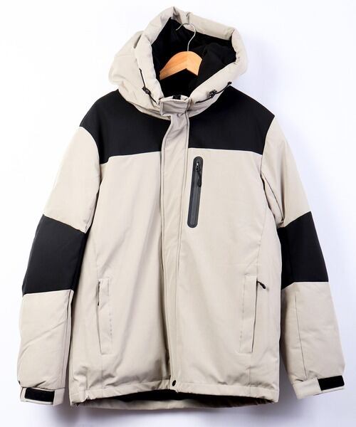 SUGGESTION(サジェッション)ストレッチ中綿フードジャケット グレイッシュベージュ 640211