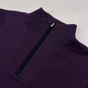 美品 23区 HOMME ニジュウサンク オム ハーフジップ サーマル トレーナー シャツ サイズ 50 /メンズ/長袖/ワッフル/パープル/オンワード樫山