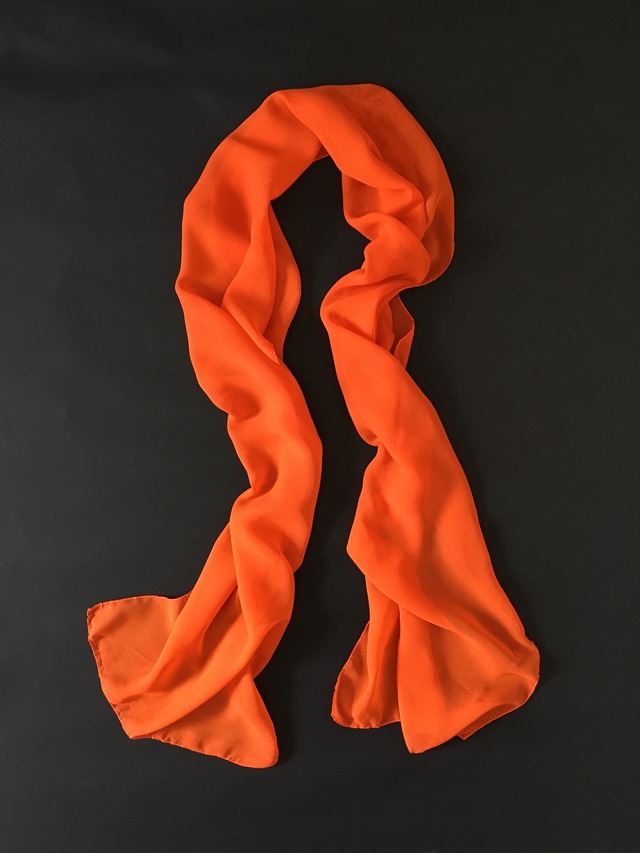 Orange Silk Long Scarf