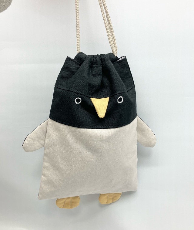 ペンギン　給食袋　巾着袋　｜とりさん工房ーかわいいハンドメイドポーチ