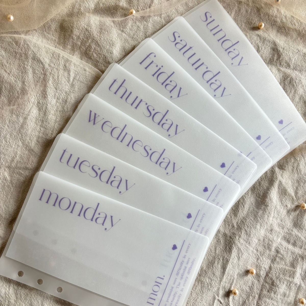 A6 曜日リフィルpurpleデザイン | nyk.saving